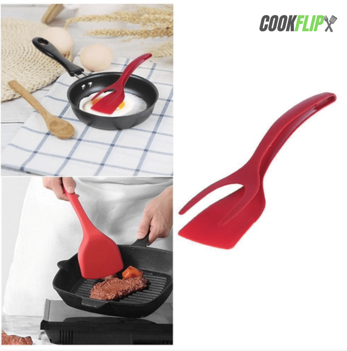 Loopsun Kitchen Accessories Flip Egg 2IN1 Flip Perfect Pancake Making Ease  Cooking Hotel Home Kitchen Tool